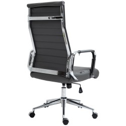 Silla de oficina Columbus en piel auténtica gris