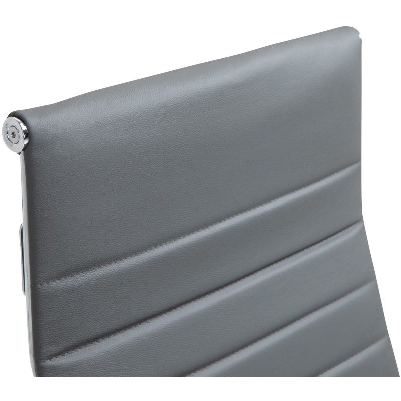 Silla de oficina Columbus en piel auténtica gris