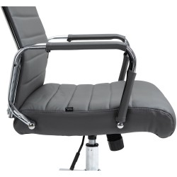 Silla de oficina Columbus en piel auténtica gris