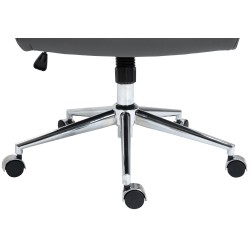 Silla de oficina Columbus en piel auténtica gris