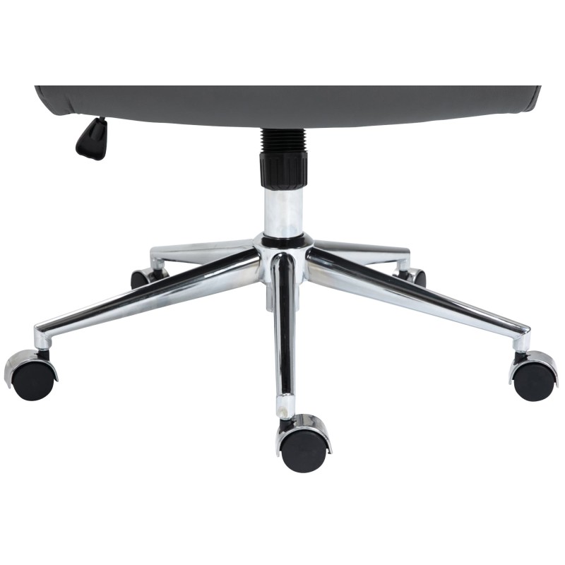 Silla de oficina Columbus en piel auténtica gris