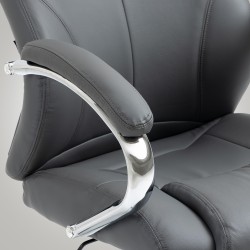 Silla de oficina Salford en cuero genuino gris