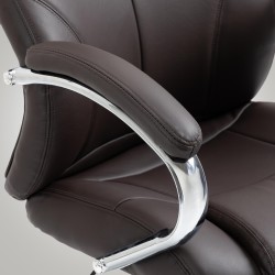 Silla de oficina Salford, piel auténtica, color marrón