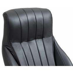 Silla de oficina Wigan en cuero genuino negro