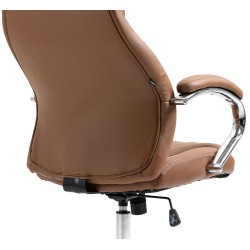 Silla de oficina Wigan en cuero genuino marrón claro