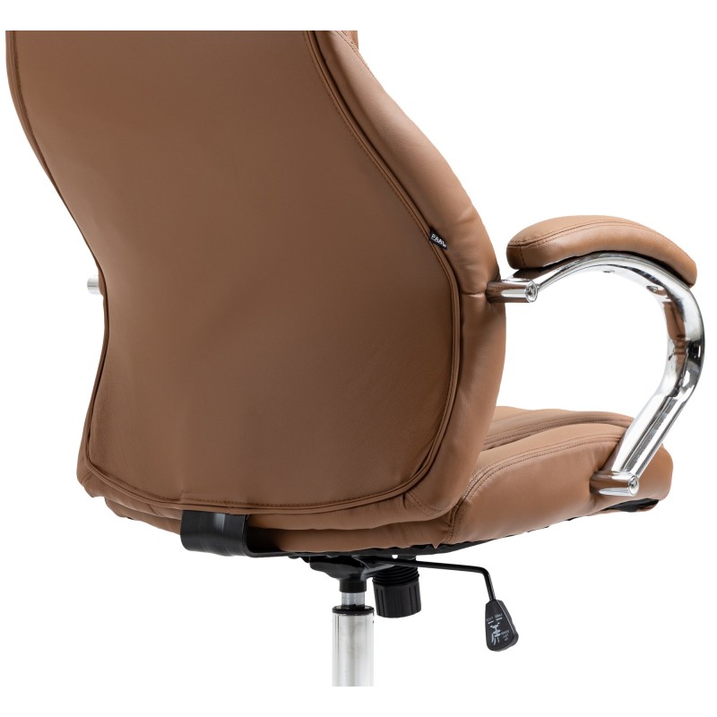 Silla de oficina Wigan en cuero genuino marrón claro