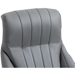Silla de oficina Wigan en cuero genuino gris