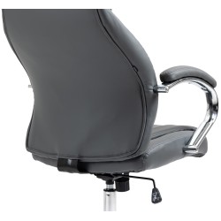 Silla de oficina Wigan en cuero genuino gris
