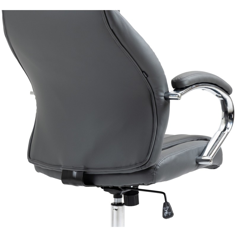 Silla de oficina Wigan en cuero genuino gris