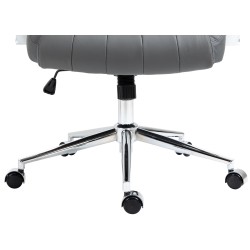 Silla de oficina Wigan en cuero genuino gris