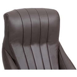 Silla de oficina Wigan Brown de cuero genuino