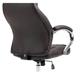 Silla de oficina Wigan Brown de cuero genuino