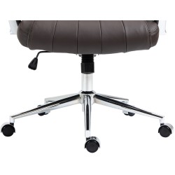 Silla de oficina Wigan Brown de cuero genuino