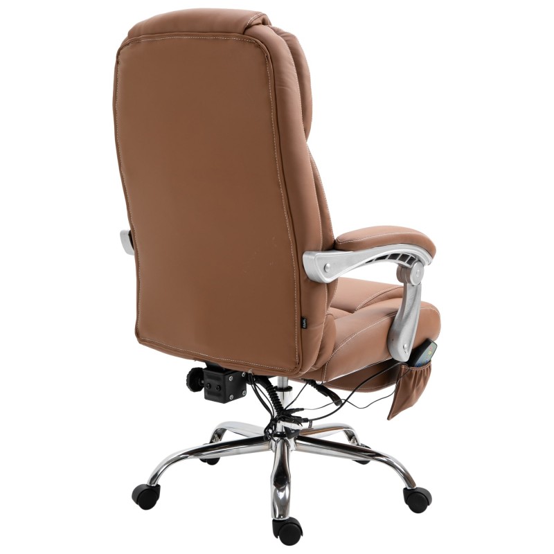 Silla de oficina Pacific con función de masaje, marrón claro