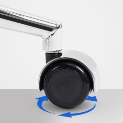 Silla de oficina Sotira en piel auténtica negra