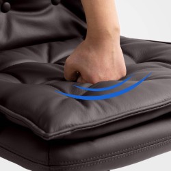 Silla de oficina Sotira en piel auténtica marrón