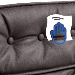 Silla de oficina Sotira en piel auténtica marrón