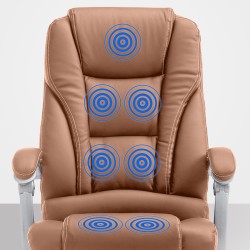Silla de oficina Pacific con función de masaje V2 en símil piel marrón claro