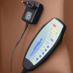 Silla de oficina Pacific con función de masaje V2 en símil piel marrón claro