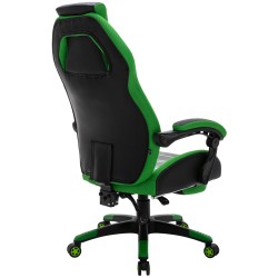 Silla de oficina Clovis en piel sintética negra/verde