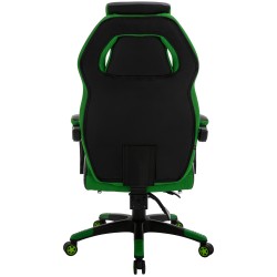 Silla de oficina Clovis en piel sintética negra/verde
