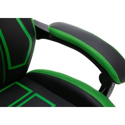 Silla de oficina Clovis en piel sintética negra/verde