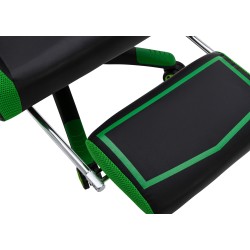Silla de oficina Clovis en piel sintética negra/verde