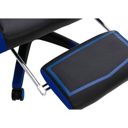 Silla de oficina Clovis en piel sintética negra/azul