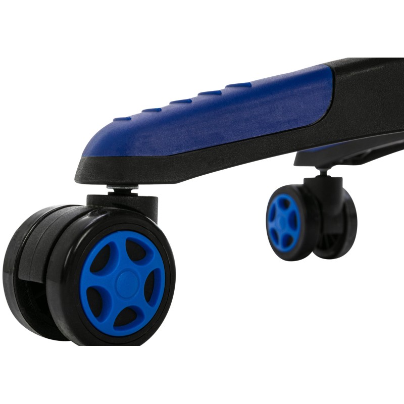 Silla de oficina Clovis en piel sintética negra/azul