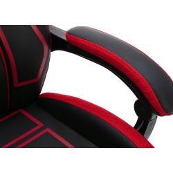 Silla de oficina Clovis en piel sintética negra/roja