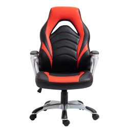 Silla de oficina Foxton, negra/roja, piel sintética