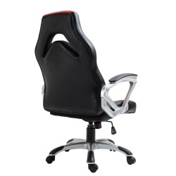 Silla de oficina Foxton, negra/roja, piel sintética