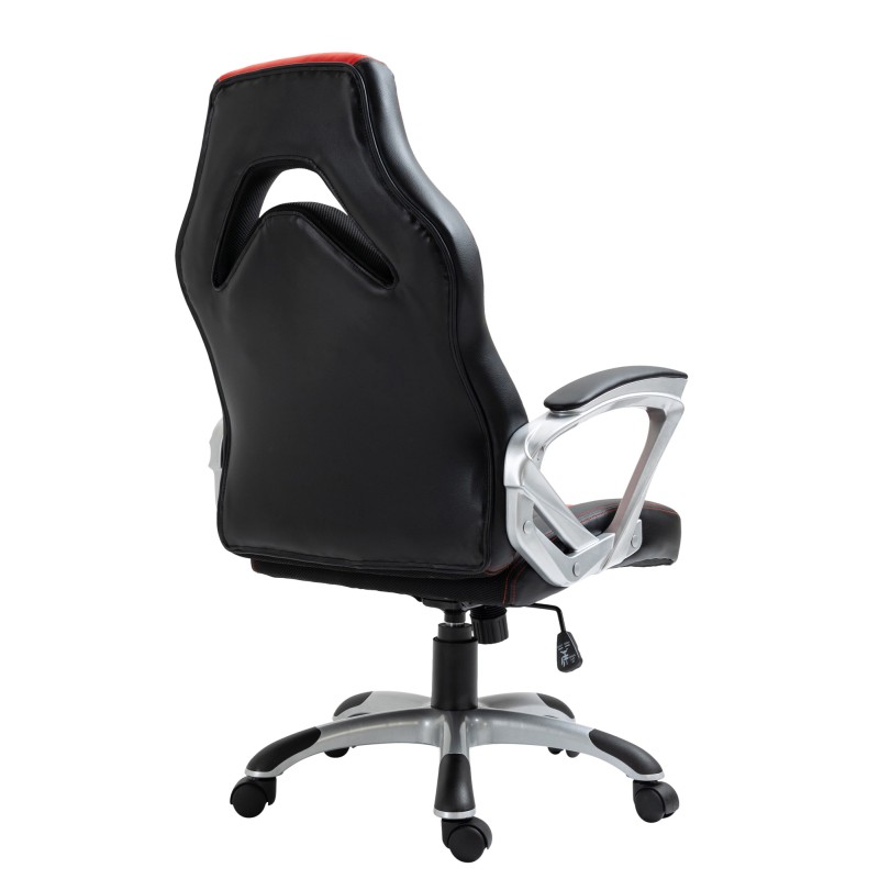 Silla de oficina Foxton, negra/roja, piel sintética