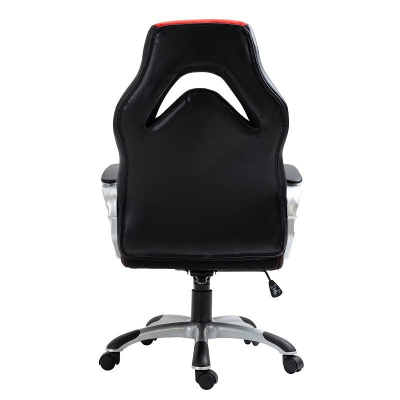 Silla de oficina Foxton, negra/roja, piel sintética