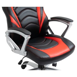 Silla de oficina Foxton, negra/roja, piel sintética