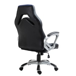 Silla de oficina Foxton, negra/azul, piel sintética