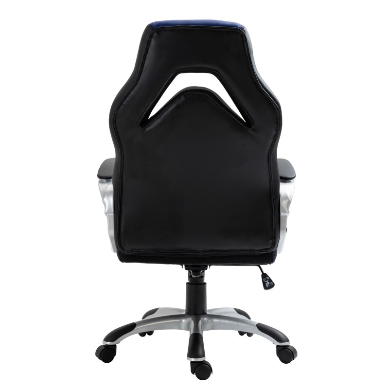 Silla de oficina Foxton, negra/azul, piel sintética