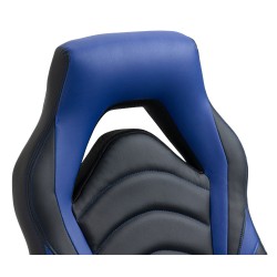 Silla de oficina Foxton, negra/azul, piel sintética