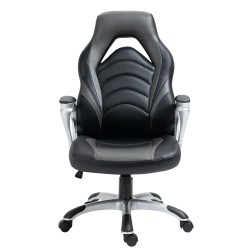 Silla de oficina Foxton, negra/gris, piel sintética