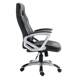 Silla de oficina Foxton, negra/gris, piel sintética