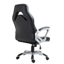 Silla de oficina Foxton, negra/gris, piel sintética