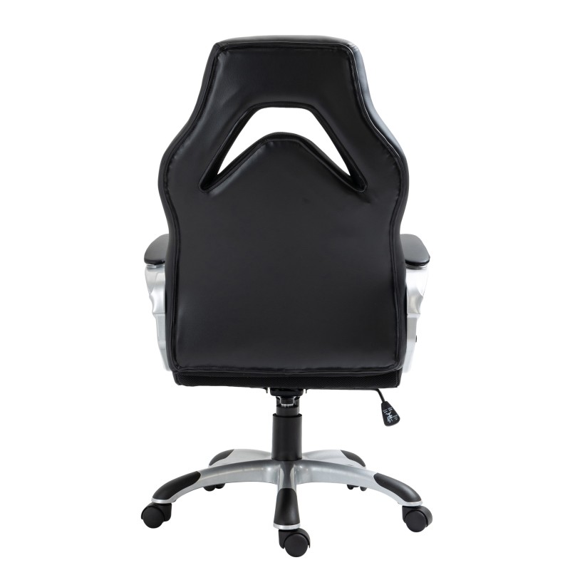 Silla de oficina Foxton, negra/gris, piel sintética