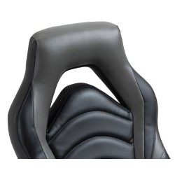 Silla de oficina Foxton, negra/gris, piel sintética