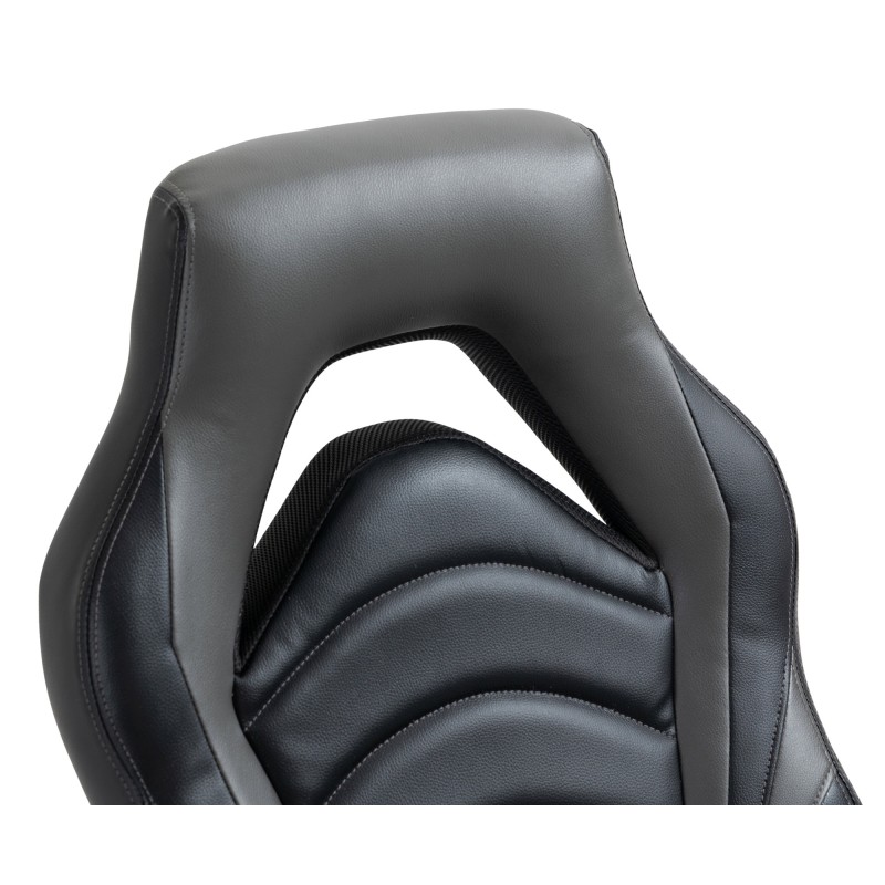 Silla de oficina Foxton, negra/gris, piel sintética