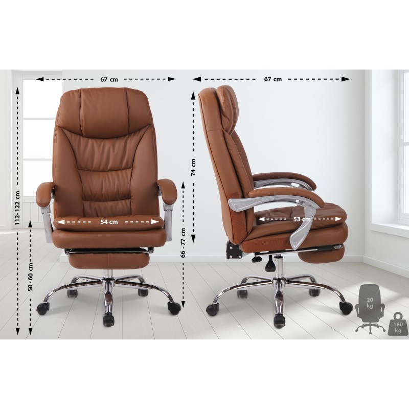 Silla de oficina Troy XL en marrón claro