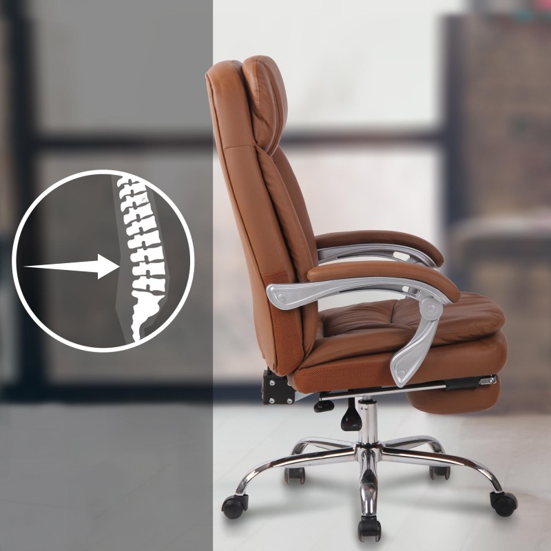 Silla de oficina Troy XL en marrón claro