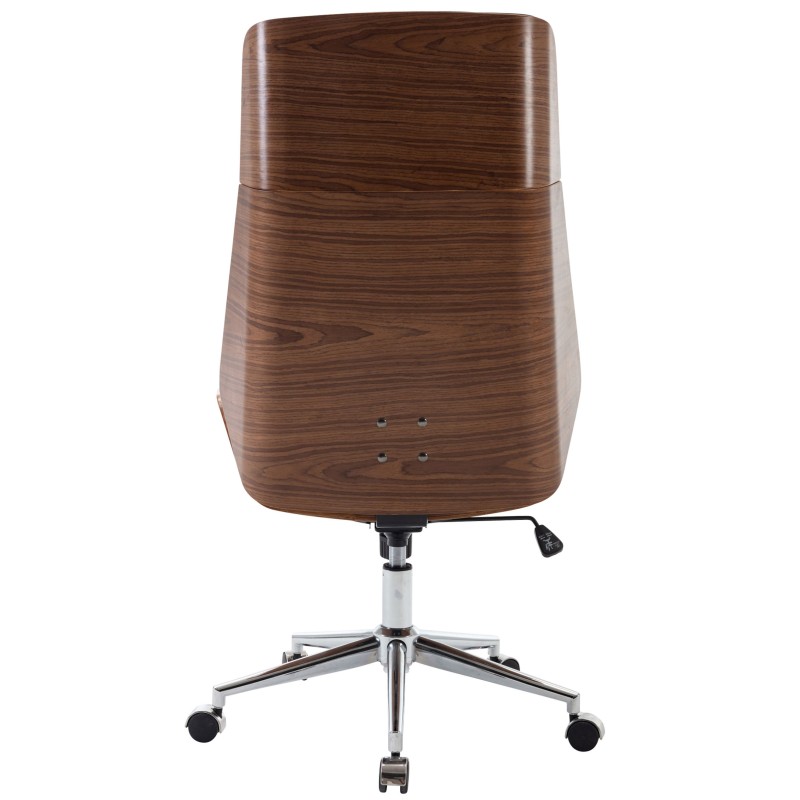 Silla de oficina Breda en nogal/piel sintética negra