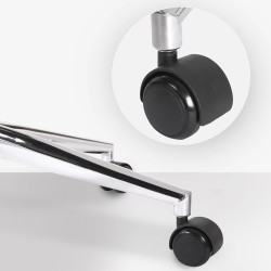 Silla de oficina Burbank en piel sintética color nogal/blanco