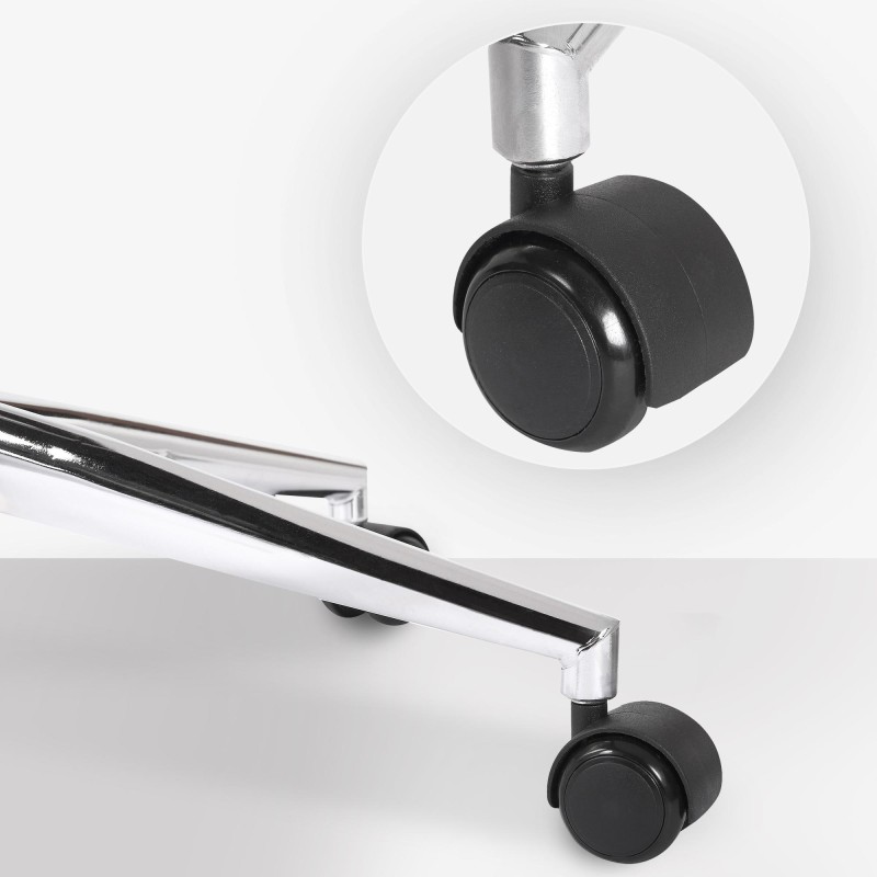 Silla de oficina Burbank en piel sintética color nogal/blanco