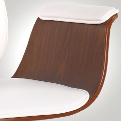 Silla de oficina Kemberg, piel sintética, nogal/blanco